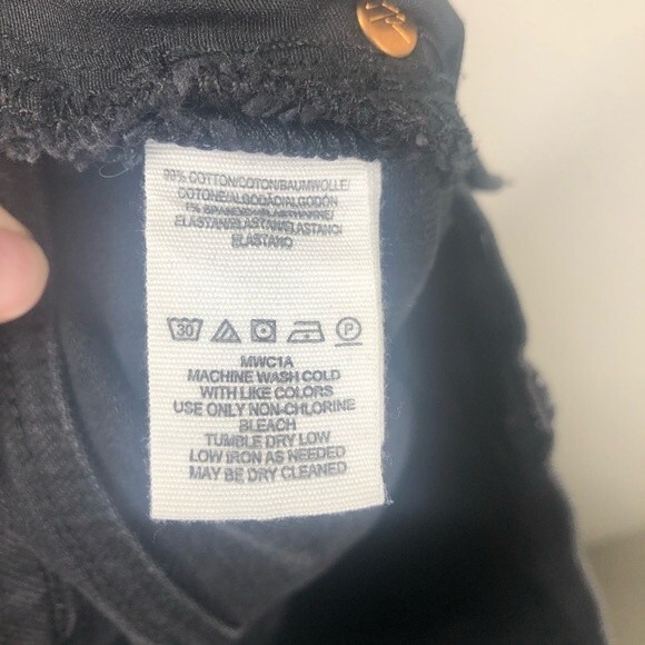 We The Free Stella Raw Hem Skinny Jeans Ripped Knee Button Fly Black 27 - Picture 10 of 11